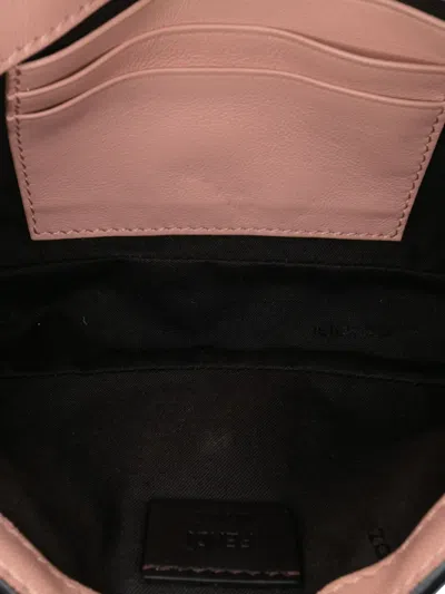 Pre-owned Fendi 2010-2025 Mini Zucca Embossed Leather Baguette Satchel