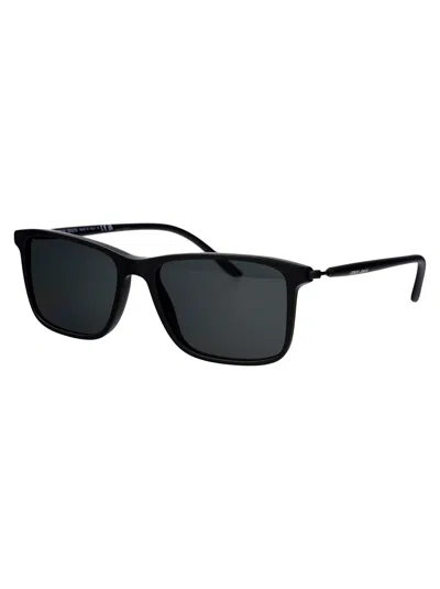 Giorgio Armani Black Acetate Sunglasses In Black