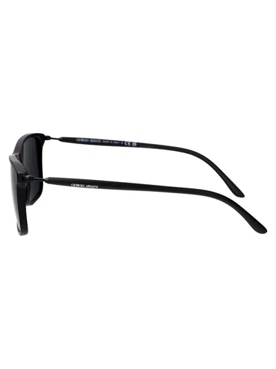 Giorgio Armani Black Acetate Sunglasses In Black