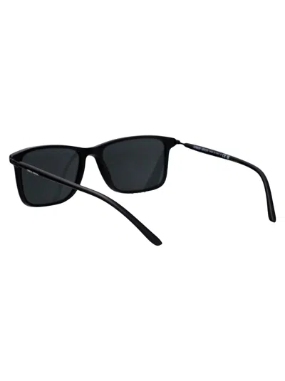 Giorgio Armani Black Acetate Sunglasses In Black