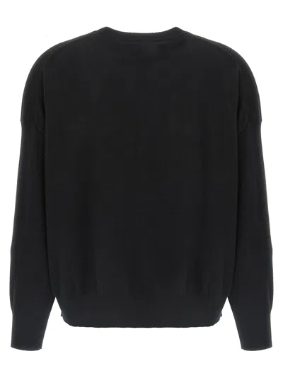 Brunello Cucinelli Cropped Sweater With Crew Neck And Decorative Detail In Black