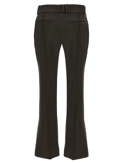 Attico Flared Trousers With Back Pocket And Side Pockets In Brown
