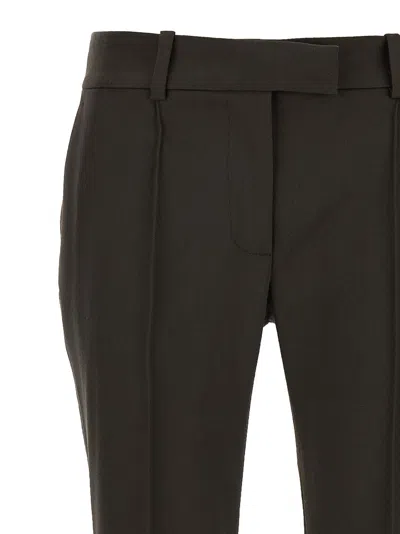 Attico Flared Trousers With Back Pocket And Side Pockets In Brown
