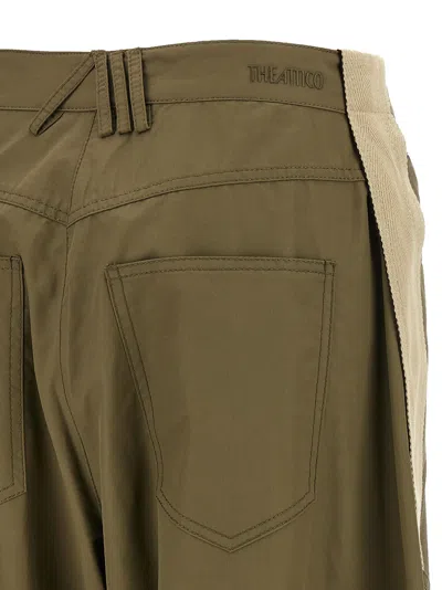 Attico Cargo Trousers With Strap And Pocket In Green