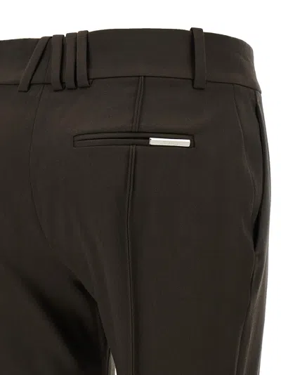 Attico Flared Trousers With Back Pocket And Side Pockets In Brown