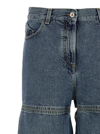 Attico Light Blue Cut-out Jeans In Blue