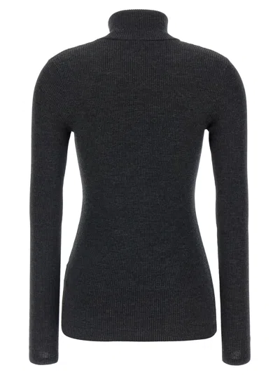 Brunello Cucinelli Wolf Knitwear Mock Neck Long Sleeves In Gray