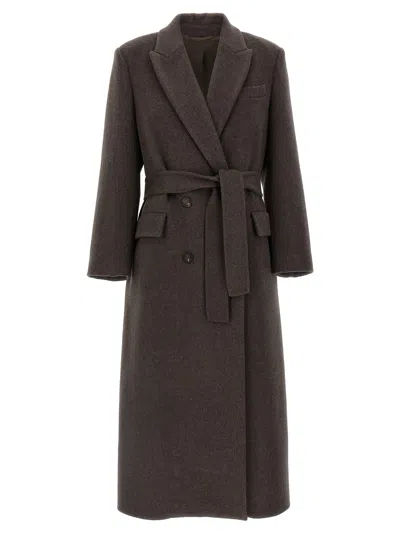 Brunello Cucinelli Belted Waist Coat With Notched Lapels