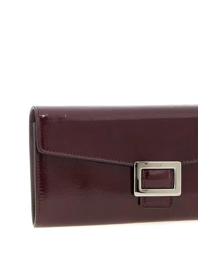 Roger Vivier Belle Vivier Dark Violet Patent Wallet With Chain