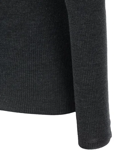 Brunello Cucinelli Wolf Knitwear Mock Neck Long Sleeves In Gray