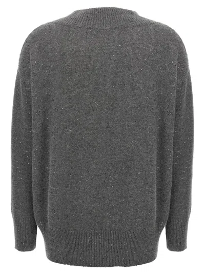 Brunello Cucinelli Sequin Sweater Sweaters And Cardigans Gray