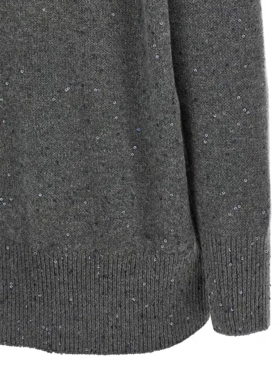 Brunello Cucinelli Sequin Sweater Sweaters And Cardigans Gray
