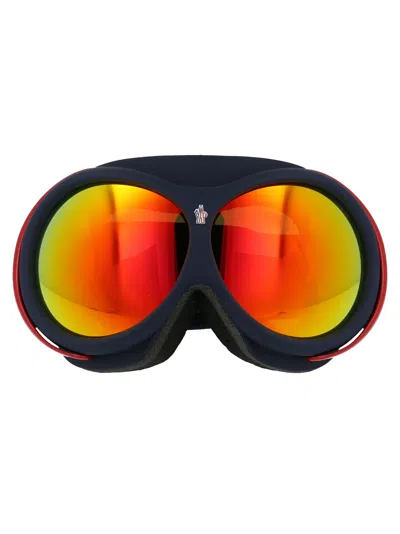 Moncler Blu Opaco Acetate Sunglasses In Multi