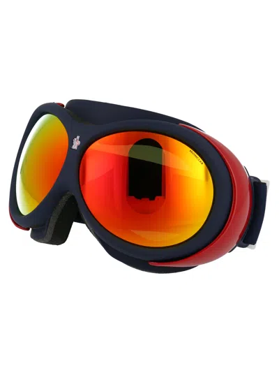 Moncler Blu Opaco Acetate Sunglasses In Multi