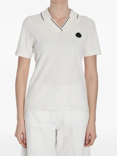 Moncler Short Sleeves Polo Shirt Clothing In White