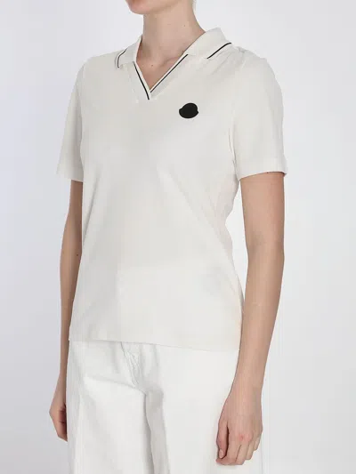 Moncler Short Sleeves Polo Shirt Clothing In White