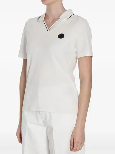 Moncler Short Sleeves Polo Shirt Clothing In White