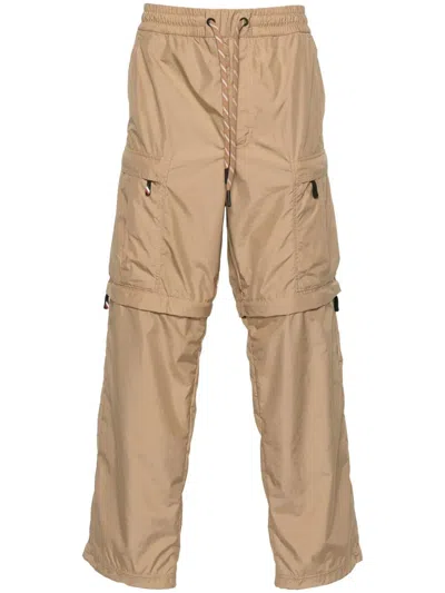 Moncler Ripstop Straight Trousers In Brown