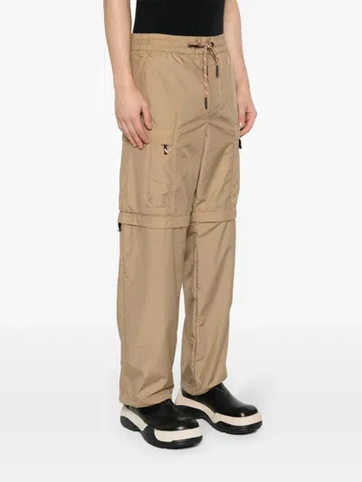 Moncler Ripstop Straight Trousers In Brown