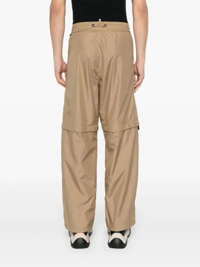 Moncler Ripstop Straight Trousers In Brown