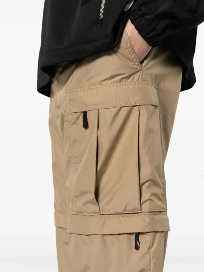 Moncler Ripstop Straight Trousers In Brown