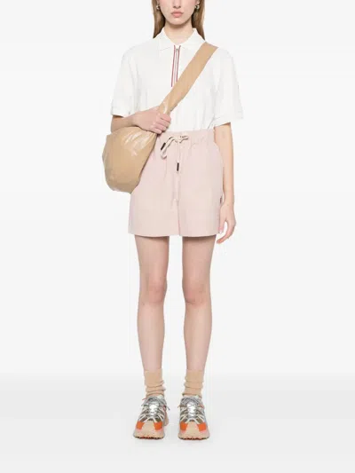 Moncler Water-repellent Windproof Drawstring Waistband Shorts In Pink