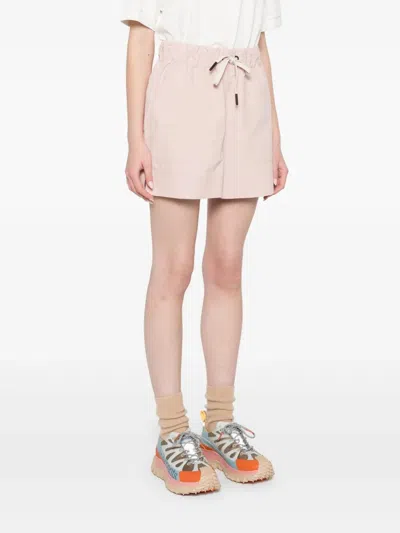 Moncler Water-repellent Windproof Drawstring Waistband Shorts In Pink