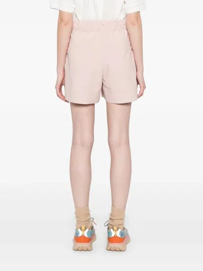 Moncler Water-repellent Windproof Drawstring Waistband Shorts In Pink