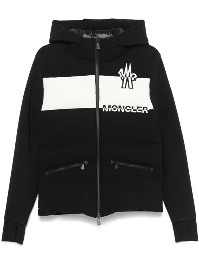 Moncler Logo Technical Jacket With Hood And Pockets In Black