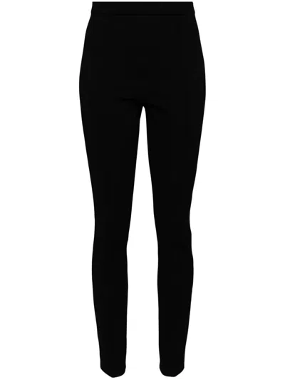 Moncler Grenoble Black Leggings With Zipped Pocket In Stretch Polyamide Woman In Black