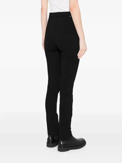 Moncler Grenoble Black Leggings With Zipped Pocket In Stretch Polyamide Woman In Black