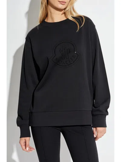 Moncler Sweatshirt With Logo In Blue