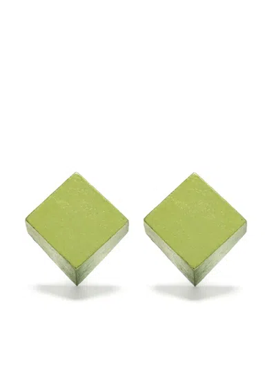 Monies Geometric Earrings In Green