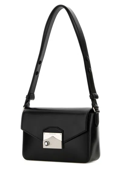 Montblanc Black Leather Meisterstuck Shoulder Bag In Black