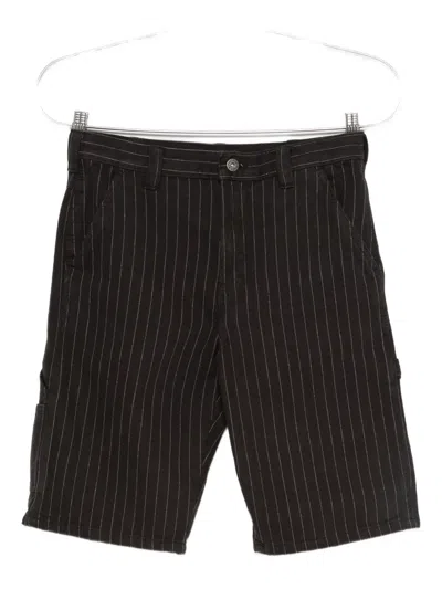 Dickies Service Carpenter Pinstripe Cotton Shorts In Brown