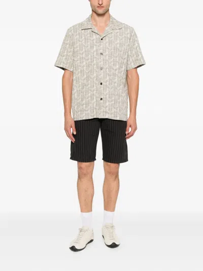 Dickies Service Carpenter Pinstripe Cotton Shorts In Brown