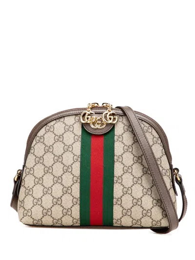 Pre-owned Gucci 2016-2025 Small Gg Supreme Ophidia Dome Crossbody Bag