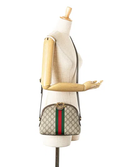 Pre-owned Gucci 2016-2025 Small Gg Supreme Ophidia Dome Crossbody Bag