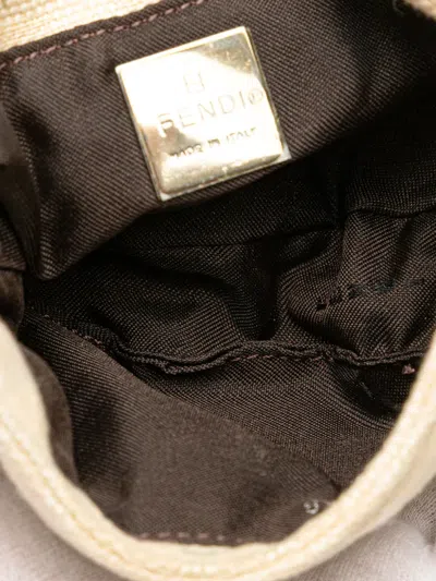 Pre-owned Fendi 20th Century Mini Zucca Canvas Croissant Handbag