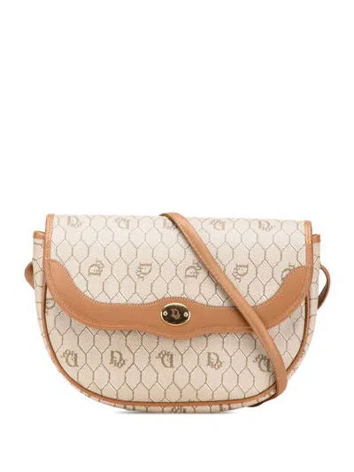 Pre-owned Dior 20th Century Honeycomb Coated Canvas Crossbody Bag