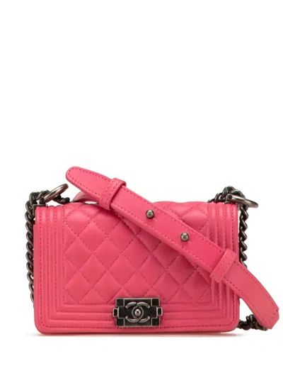 Pre-owned Chanel 2020 Limited Edition Success Story Quilted Lambskin Trunk Set Of 4 Mini Bags Crossbody Bag