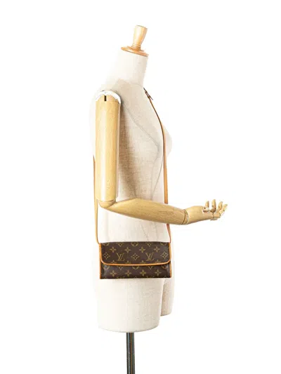 Pre-owned Louis Vuitton 2001 Monogram Pochette Twin Pm Crossbody Bag