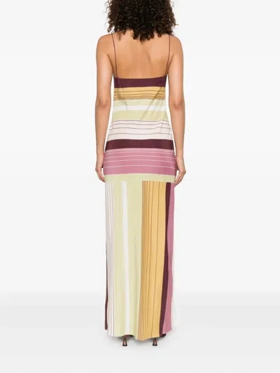 Sir Womens Elisa Stripe Fontana Striped Silk Midi Dress Xs In Multi