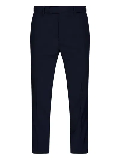 Santaniello Tailored Black Suit With Notch Lapels And Two-button Closure In Blue