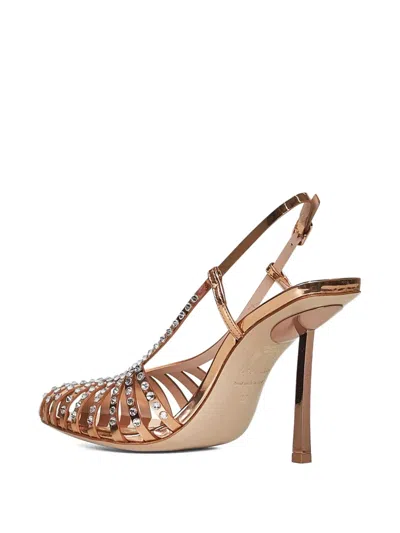 Le Silla 100mm Crystal-embellished Slingback Sandals In Brown