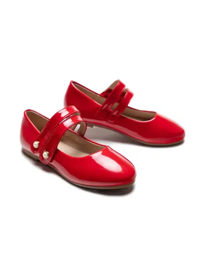 Tulleen Red Dorothea Banded Patent Flats In Red