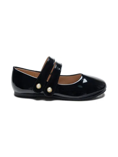 Tulleen Black Dorothea Banded Patent Flats In Black