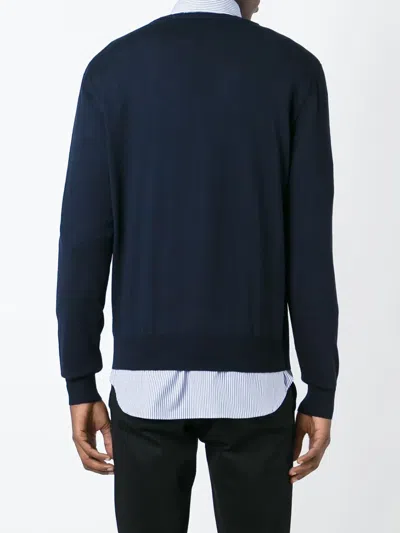 Canali V-neck Sweater In Blue