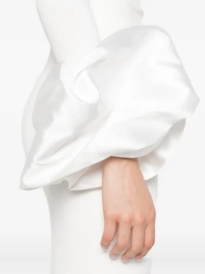 Solace London Talia Ruffle-cuff Maxi Dress In White