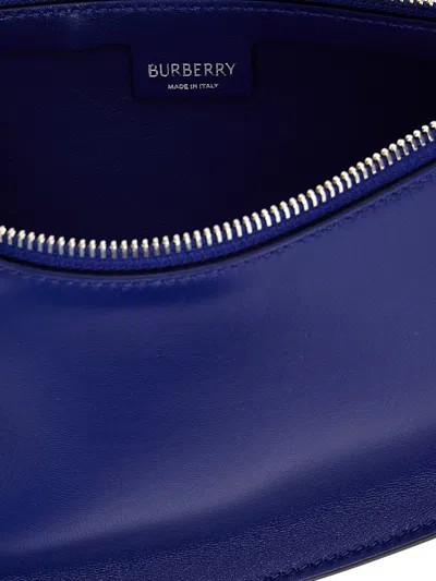 Burberry Leather Shield Sling Shoulder Bag With Silver-tone Charm In Blue